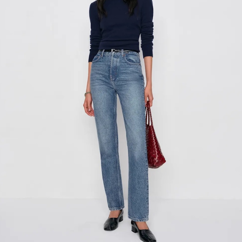REFORMATION // Cynthia High Rise Straight Cropped Jeans size 28 - Colorado wash